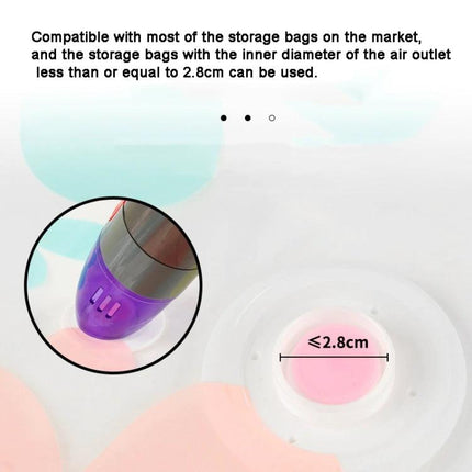 Dyson Compatible Vacuum Suction Brush Head for Home Cleaning attaching to storage bag air outlet ≤2.8cm for space-saving compression
