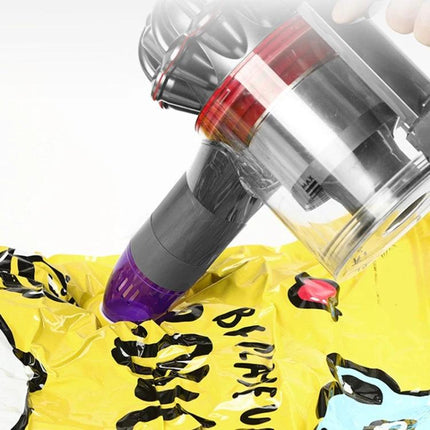 Dyson Compatible Vacuum Suction Brush Head for Home Cleaning compressing clothing and bedding with vacuum storage bag