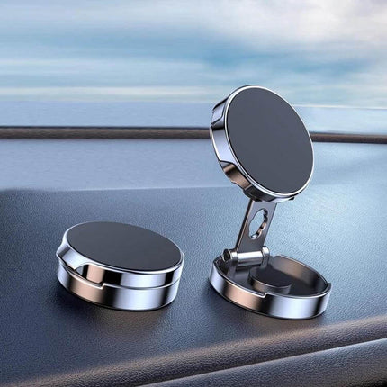 Multi Angle Car Magnetic Phone Bracket 720 Degree Rotation mounted on car dashboard showing 720-degree swivel and compact magnetic base