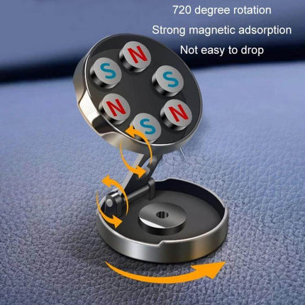 Multi Angle Car Magnetic Phone Bracket 720 Degree Rotation showing magnetic disc, 720° swivel and strong adsorption for hands-free driving