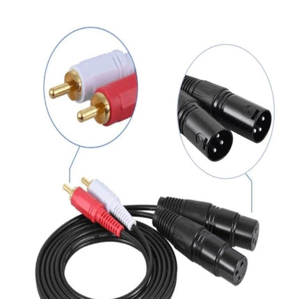 Cable for Connecting Home Audio Devices Easily - RCA to XLR audio cable with two RCA male to two XLR male connectors for home theater and stereo