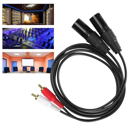 Cable for Connecting Home Audio Devices Easily - RCA to XLR audio cable with two XLR male and two RCA male connectors for home theater and studio