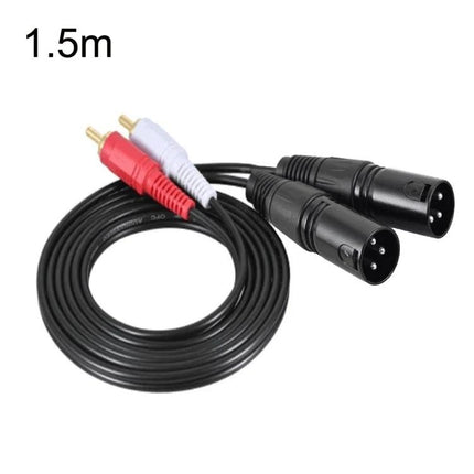 Cable for Connecting Home Audio Devices Easily - 1.5m RCA to XLR cable with two XLR male and two RCA male connectors