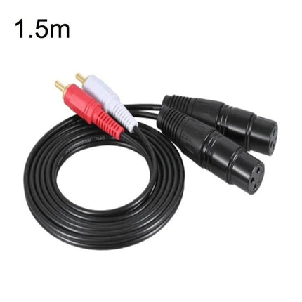 Cable for Connecting Home Audio Devices Easily – 1.5m RCA to dual XLR female audio cable for stereo, TV, CD player to amplifier hookup