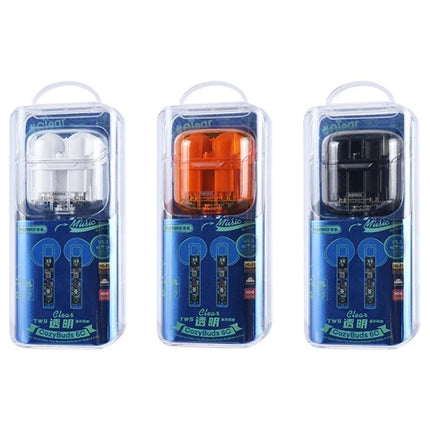 REMAX CozyBuds Transparent Earbuds For Calls And Commute - three color transparent TWS earbuds in retail packaging