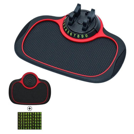 Car Center Console Phone Mat With Hidden Parking Number Plate non-slip dashboard phone holder with retractable numeric plate