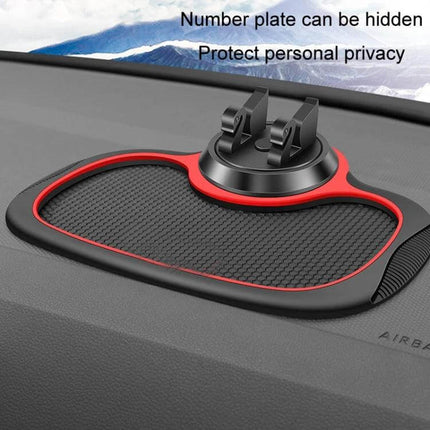 Car Center Console Phone Mat With Hidden Parking Number Plate dashboard non-slip phone holder with retractable privacy number plate