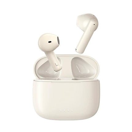 REMAX CozyBuds Wireless On-Ear Headphones For Everyday Use white earbuds with charging case and ENC mics for calls