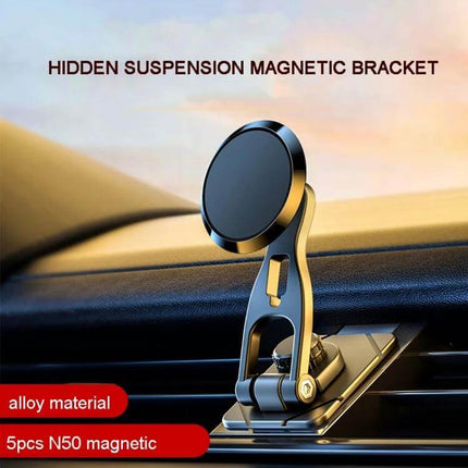 D29 Metal Car Phone Holder Foldable For Dashboard Use - compact metal alloy magnetic mount for hidden dashboard installation