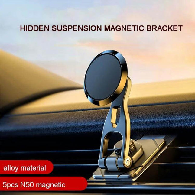 D29 Metal Car Phone Holder Foldable For Dashboard Use - compact metal alloy magnetic mount for hidden dashboard installation