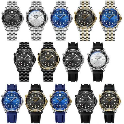 BINBOND Luminous Men's Sports Watch For Everyday Use - 44mm metal case options with steel or silicone straps, luminous dial, tempered glass crystal