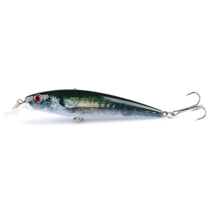 Painted Bionic Fishing Lure For Freshwater Casting, 11cm - lifelike painted 11cm bait with 3D bionic eyes and treble hooks for lake and river predatory fish