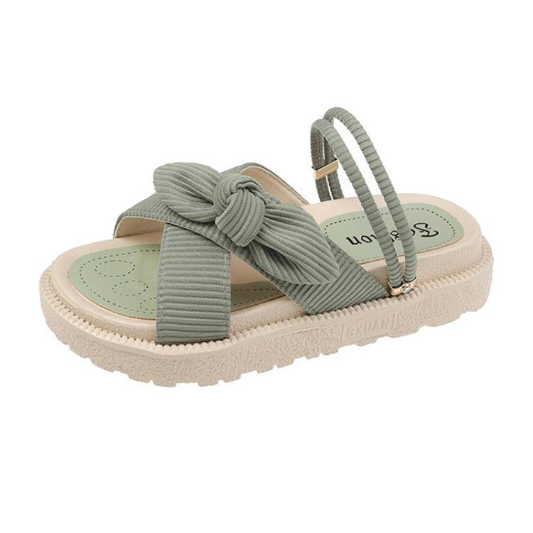 Chic Summer Flat Slippers with Bowknot and Thick Sole Casual Sandals