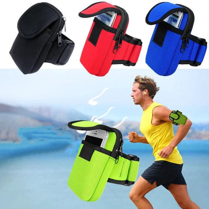 Waterproof Neoprene Arm Bag for Phone Storage - hands-free forearm phone pouch for runners, hikers and cyclists, sweatproof, compact and secure