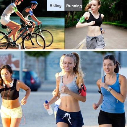 Waterproof Neoprene Arm Bag for Phone Storage worn by runners and cyclists for hands-free, sweatproof phone access during outdoor exercise