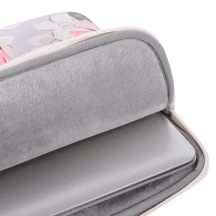 White Rose Pattern Protective Laptop Bag with Handle for 13-15 Inch Devices, close-up of padded interior protecting laptop