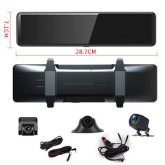 S33 2.5K Advanced Triple Lens Dash Cam with 12-Inch Touchscreen and Smart Features