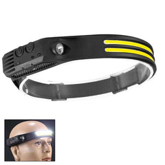 Rechargeable COB LED Headlamp with Motion Sensor for Outdoor Activities and Fishing