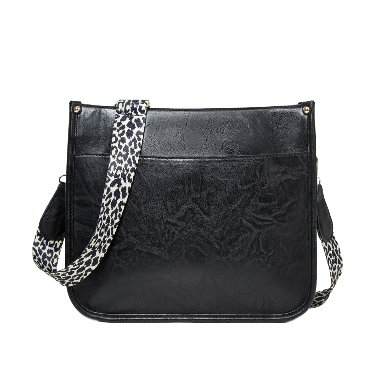 013 Leopard Strap PU Leather Single-shoulder Waterproof Crossbody Tote Bag