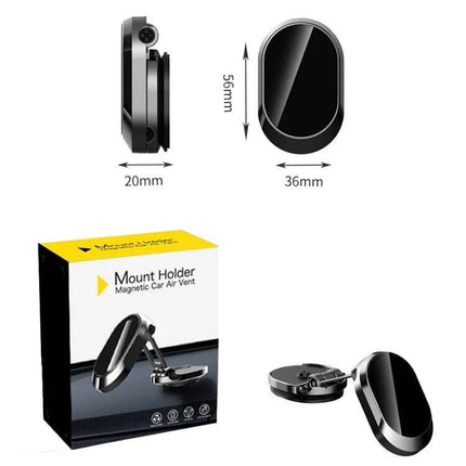 Car Magnetic Phone Holder Foldable With 360 Degree Rotation Black – compact black foldable magnetic car phone mount with 360° rotation, ABS PC silicone, strong magnet