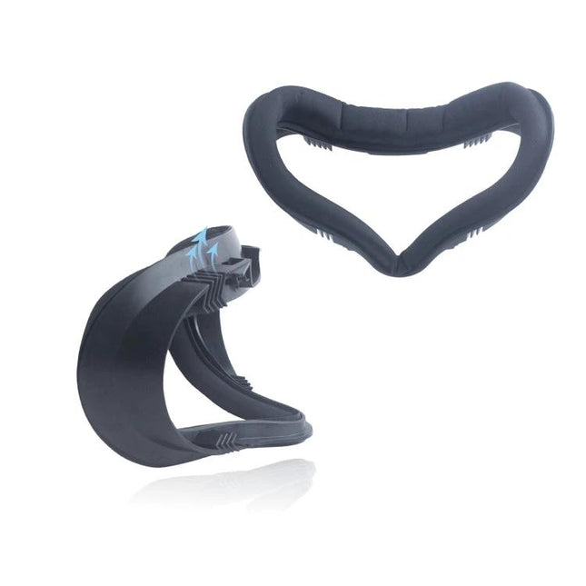 Comfortable Anti-Sweat Eye Mask for Meta Quest 2 VR Headset in Black - soft PU leather washable replacement pad
