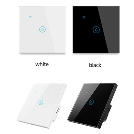 EU Standard Smart Plug with Voice Control for Home Devices - glass touch wall socket in white and black, Wi‑Fi smart plug for lights and appliances