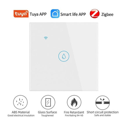EU Standard Smart Plug with Voice Control for Home Devices - white glass-surface smart plug compatible with Tuya/Smart Life, Zigbee, app scheduling and safety features