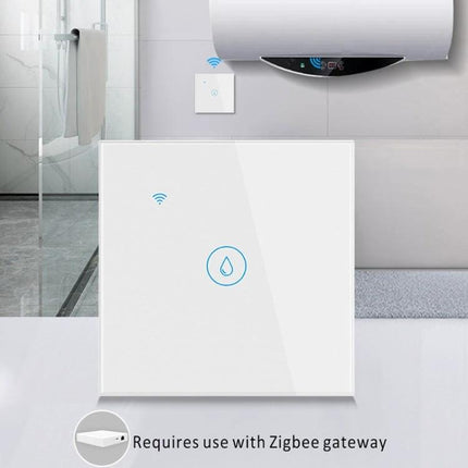 EU Standard Smart Plug with Voice Control for Home Devices controlling a water heater and lights via app and Zigbee gateway