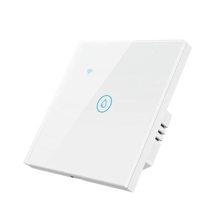 Tuya Smart Switch for Water Heaters and Air Conditioners - white ZigBee wall switch with touch button and WiFi icon for remote scheduling