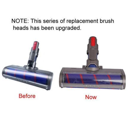 Dyson Compatible Soft Velvet Floor Brush for Vacuum Cleaning replacement brush head upgraded design showing before and now