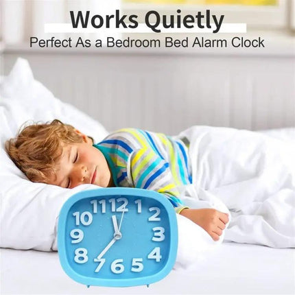 Square Candy Color Digital Silent Alarm Clock For Kids