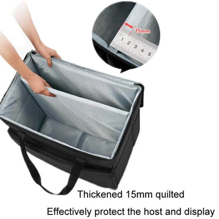 Baona Protective Storage Bag for Desktop Computers and Monitors - thickened 15mm padded interior with removable divider for safe monitor and PC transport