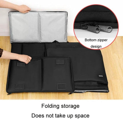 Baona Protective Storage Bag for Desktop Computers and Monitors — black folding storage bag with bottom zipper and padded panels for monitors and PCs
