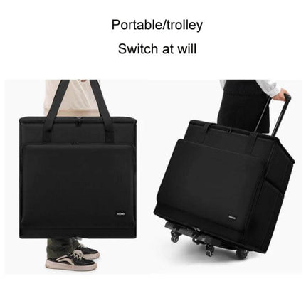Baona Protective Storage Bag for Desktop Computers and Monitors - black portable trolley bag with handles and wheels, protects monitors and PCs