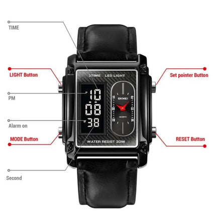SKMEI Square Men's Watch for Everyday and Water Activities | Syndmart