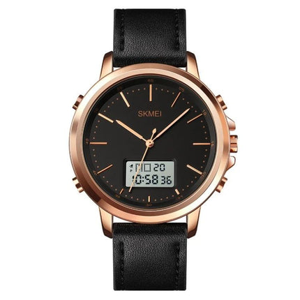 SKMEI Men's Dual Movement Leather Sports Watch for Daily Use