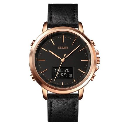 SKMEI Men's Dual Movement Leather Sports Watch for Daily Use