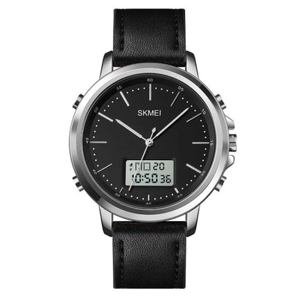 SKMEI Men's Dual Movement Leather Sports Watch for Daily Use