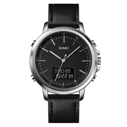 SKMEI Men's Dual Movement Leather Sports Watch for Daily Use