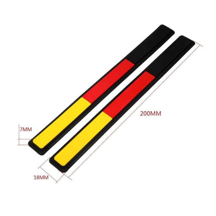 Durable Protective Rubber Strips for Car Mirrors and Doors - black PVC guard strips 200mm with red and yellow reflective pads to prevent dings