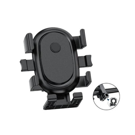 Motorcycle Phone Holder for 4.7-7.2 Inch Phones - black polycarbonate handlebar mount with shock-absorbing silicone grips