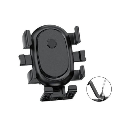 Motorcycle Phone Holder for 4.7-7.2 Inch Phones - black polycarbonate handlebar mount with silicone shock-absorbing grips