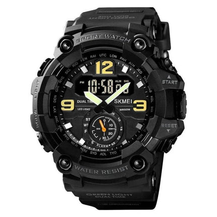 SKMEI Durable Men's Outdoor Shockproof Digital Sports Watch black rugged digital face showing time and water resistant design