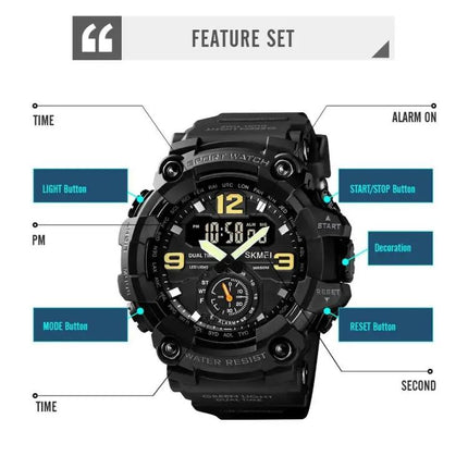 SKMEI Durable Men's Outdoor Shockproof Digital Sports Watch | Syndmart