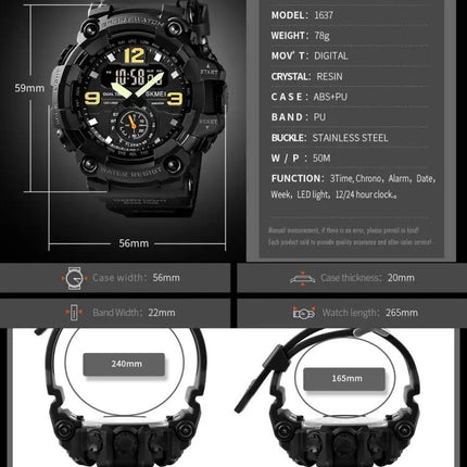 SKMEI Durable Men's Outdoor Shockproof Digital Sports Watch | Syndmart