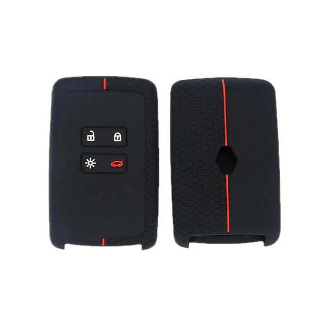 Silicone Key Cover Honeycomb 2 Pack Protects Keys For Daily Use Renault Megane Koleos black silicone honeycomb key fob cover 2-pack
