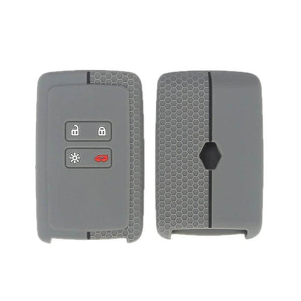Silicone Key Cover Honeycomb 2 Pack Protects Keys For Daily Use – grey honeycomb textured Renault Koleos Megane key fob covers, 2-pack protecting buttons and grip