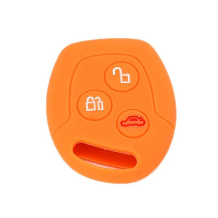 Ford Transit/Focus Silicone Key Protector 2-Pack For Everyday Use — orange silicone cover fits Ford Transit and Focus key fobs, protects buttons and prevents scratches