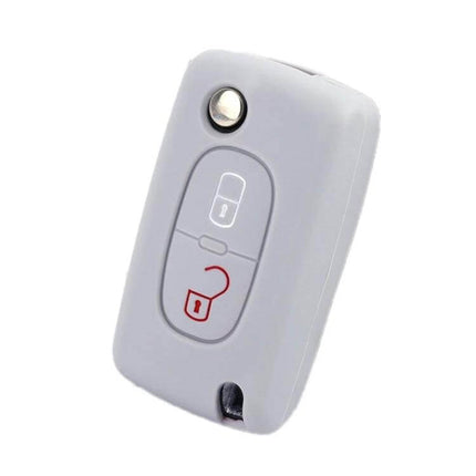 Car Key Cover For Peugeot, Protects Keys From Scratches - soft silicone Peugeot 206/207 key fob protector, keeps buttons accessible and prevents wear