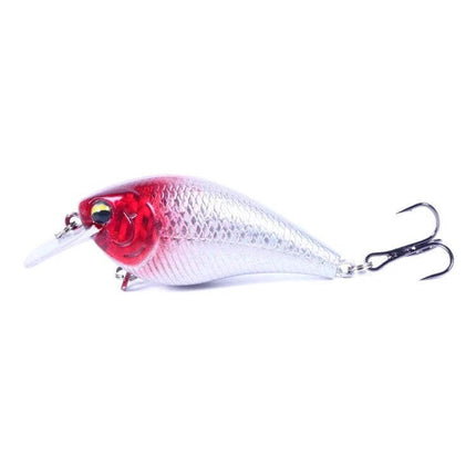 Hengjia Little Fatty Floating Lure 7cm For Freshwater Fishing - 7cm red/white floating plastic lure with realistic swim action and treble hook